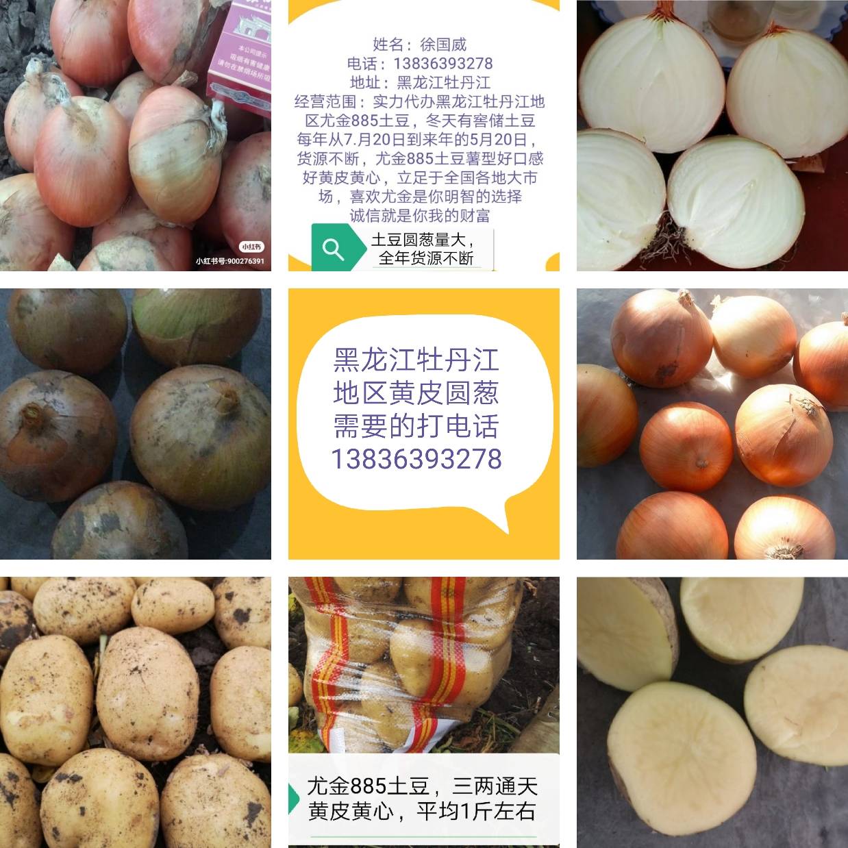大家好；我是农产品代办：黑龙江省牡丹江宁安地区是尤金885土豆洋葱西瓜主产区，发往全国各地，各大市场认可的品种，新土豆从每年的8月初开始，冬天有窖储的土豆洋葱，